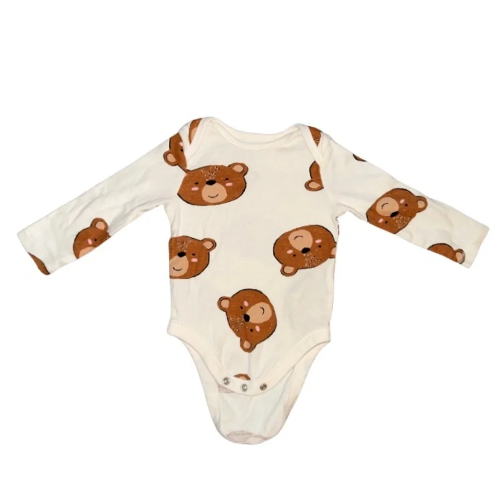 FREE WHEN BUNDELED-Old Navy Cream Bear Print Bodysuit
